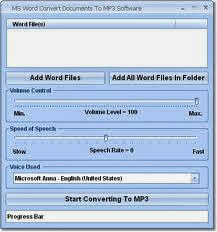 MS Word Convert Documents To MP3 Software v7.0