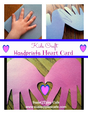 SusieQTpies Cafe: Valentines Craft Handprints Heart Card Kids Crafts