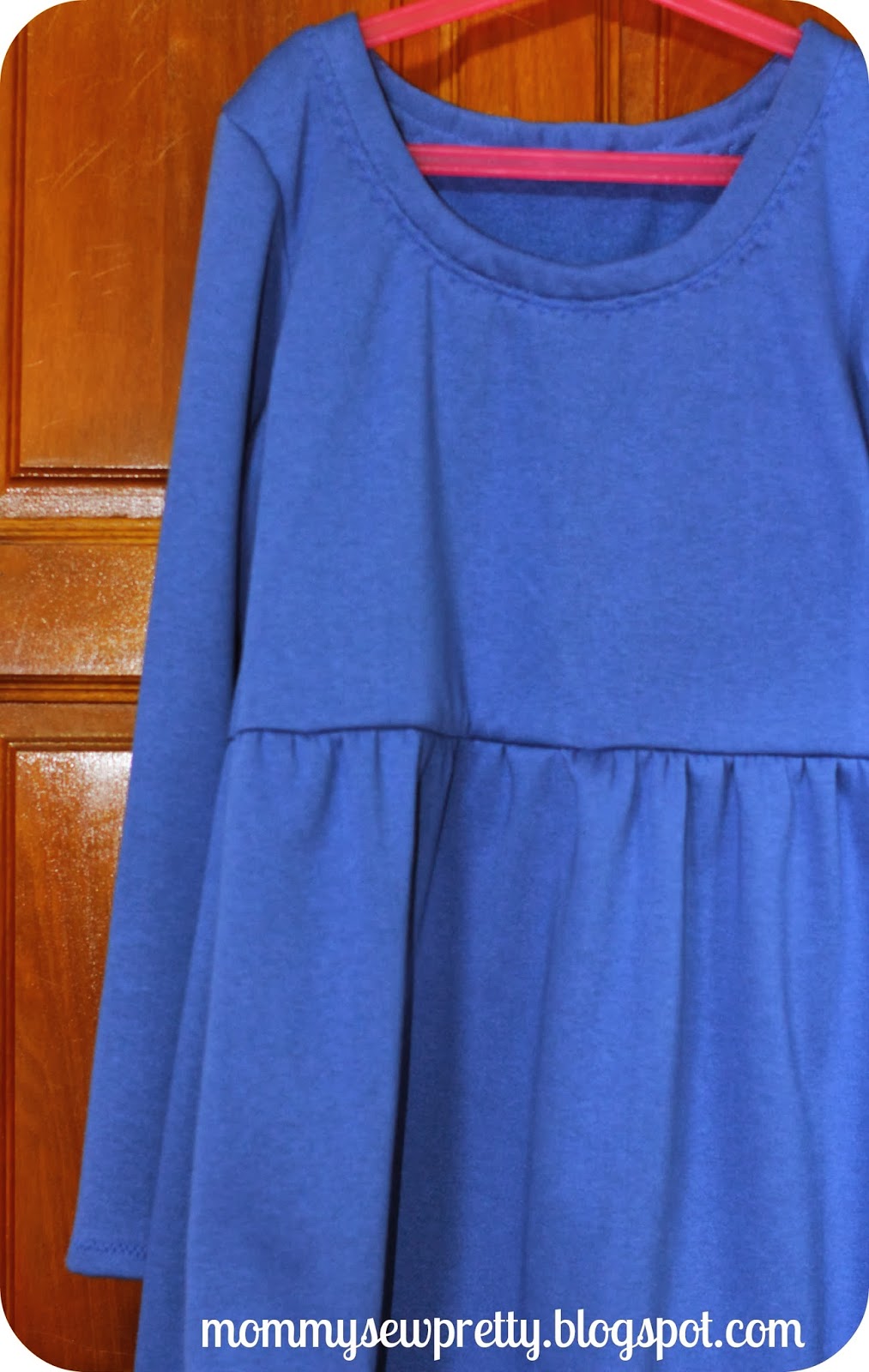 mommy sew pretty Blue fleece dress