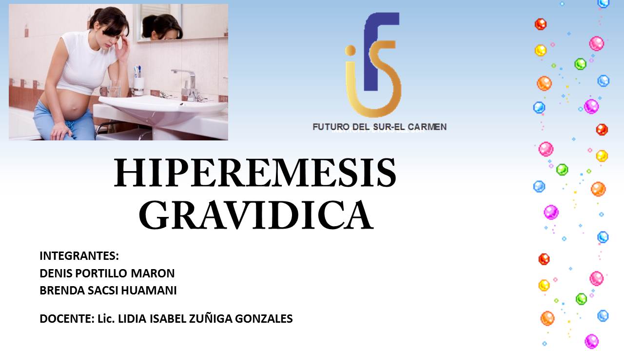 CUIDADOS DE ENFERMERIA: hiperemesis gravidica (diapositivas)