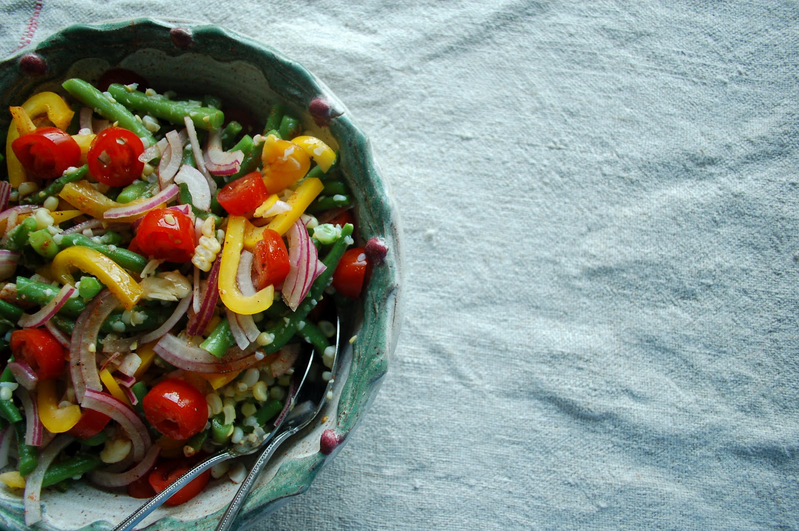 The Spice Garden Power Foods! Green Bean, Corn, and Tomato Salad