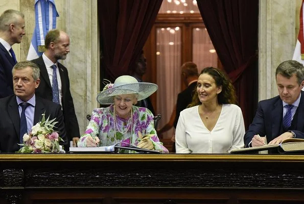 Queen Margrethe, President Mauricio Marci and First Lady Juliana Awada