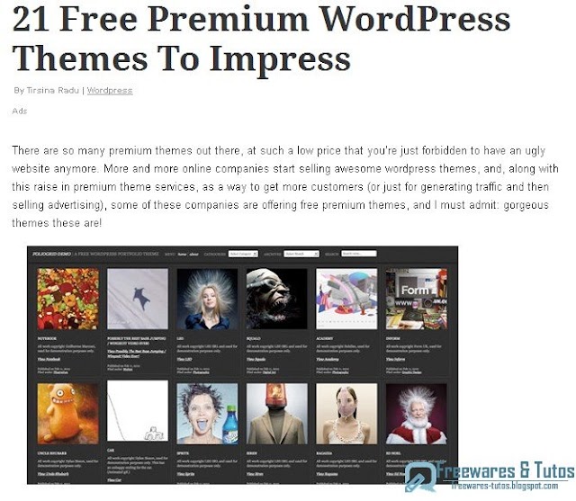 21 thèmes Wordpress Premium gratuits