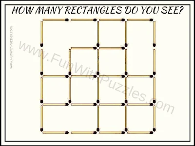 Picture Puzzle to count number of rectangles in given matchstick shape