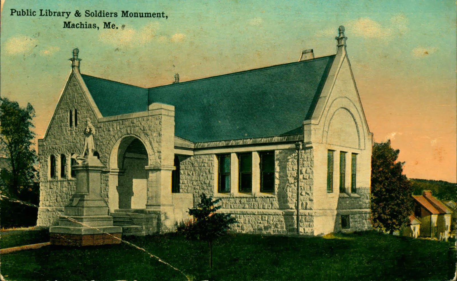 Library Postcards Public Library, Machias, Maine