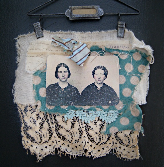 mixed media fabric collage