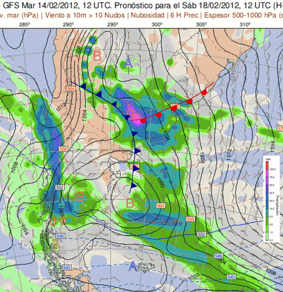Meteorolog a Pr ctica Carta Prevista Del S bado 18 2 Con Importantes 