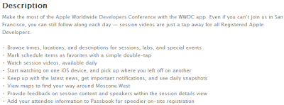 Apple's WWDC 2013 iOS App Description