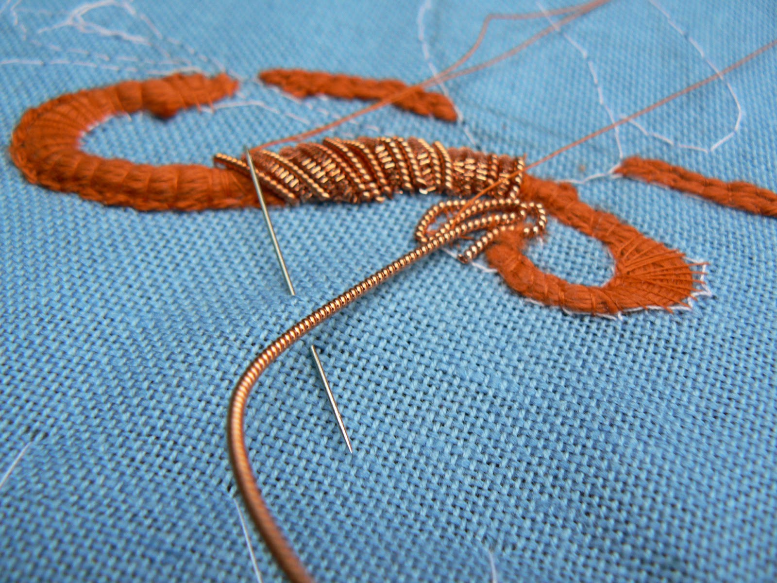 Dreamtimemakes crafting life goldwork embroidery project  the first