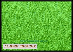 узор ажурные листья спицами vyazaniespicami uzorispicami ajurnieuzor ajurnielistya shemaiopisanie galkindnevnik
