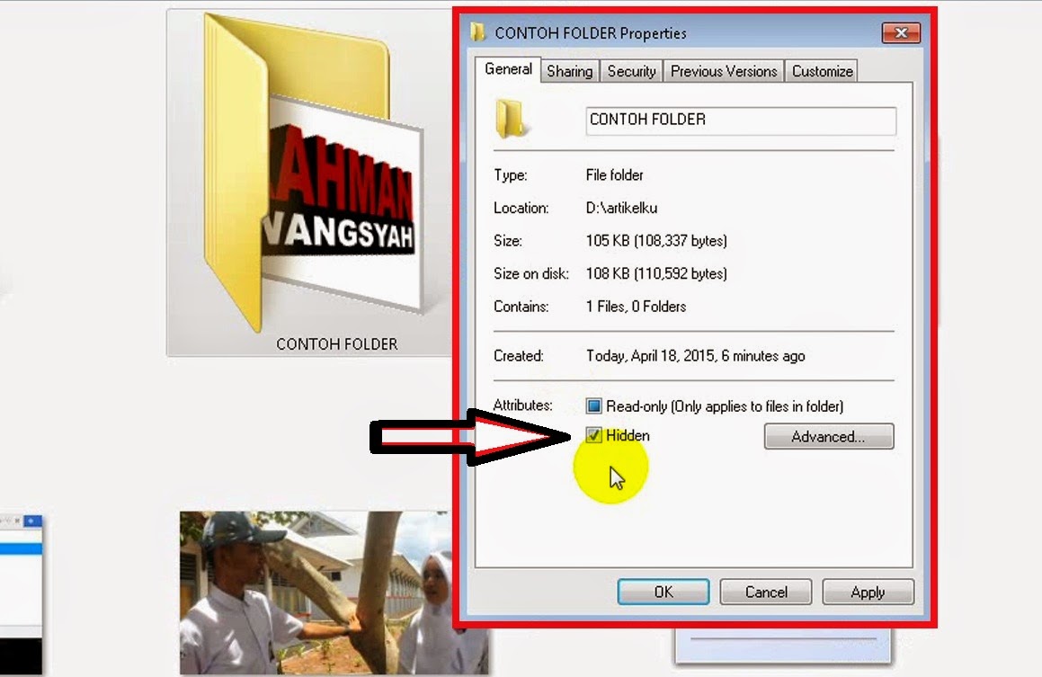 Cara Menyembunyikan Folder atau File pada Komputer Cara Menyembunyikan Folder atau File pada Komputer