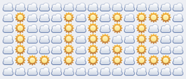 Like emoticon art made of sun and clouds