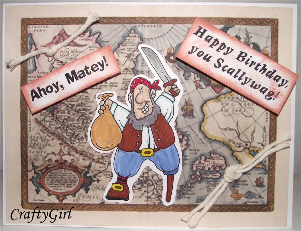 CraftyGirl Cards and Crafts: &quot;Pirate&quot; Birthday Card