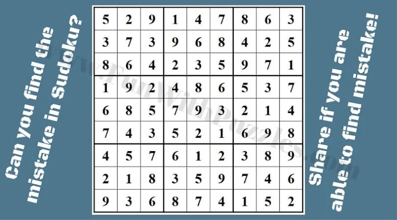 Can you spot the logical mistake in this Sudoku puzzle?