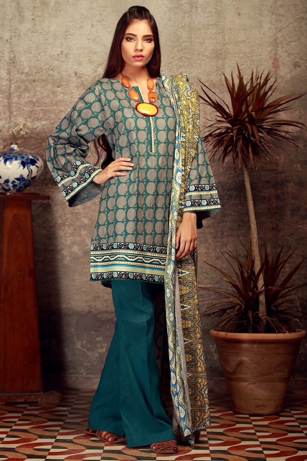 Khaadi Unstitched 3 Piece Mid Summer Collection 2017 A17513GREY