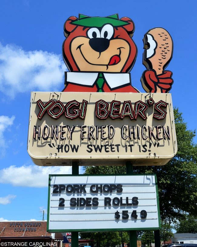 650px x 814px - Yogi Bear's Honey Fried Chicken Sign (Hartsville, SC) | Strange Carolinas:  The Travelogue Of The Offbeat