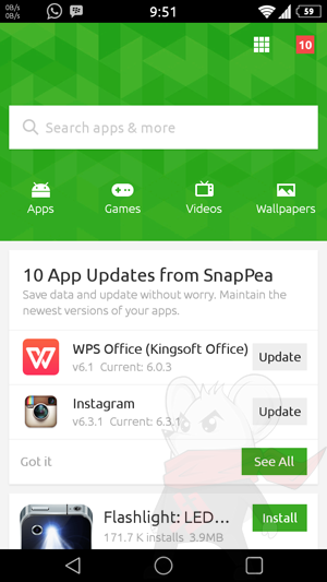SnapPea: Download Game, Aplikasi, Wallpaper dan Video YouTube Gratis