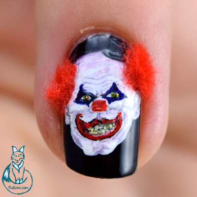 Creepy Clown Nail Art Nailzini