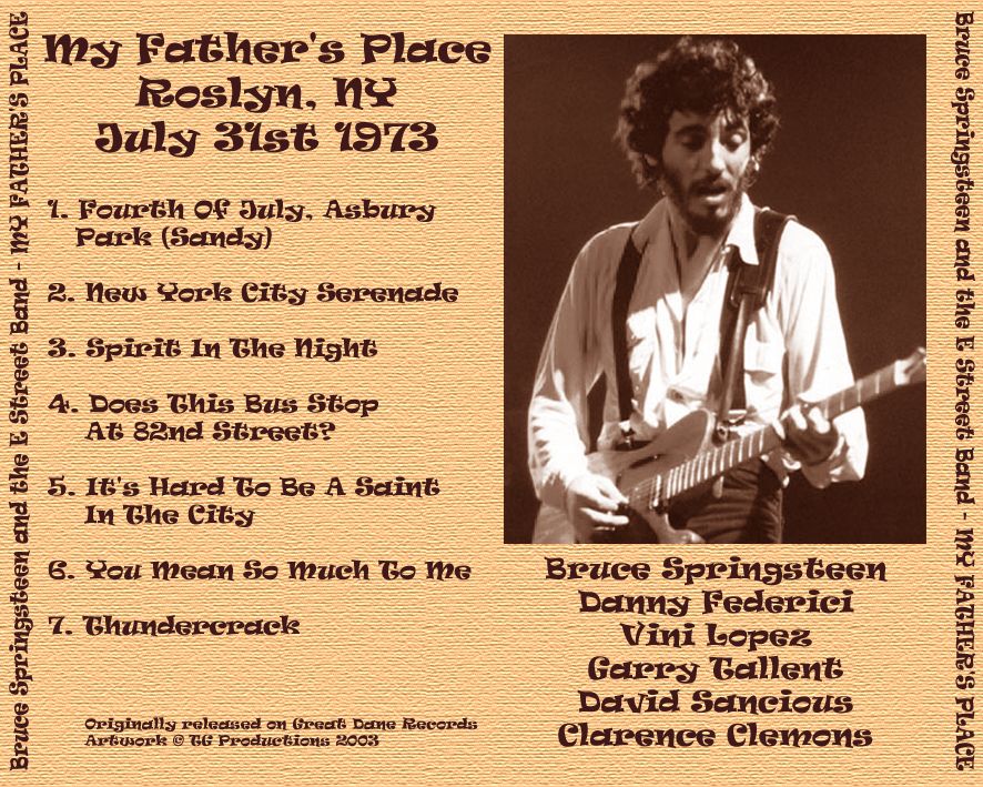 T.U.B.E. Bruce Springsteen 19730731 Roslyn, NY (FM/FLAC) jpg (886x709)