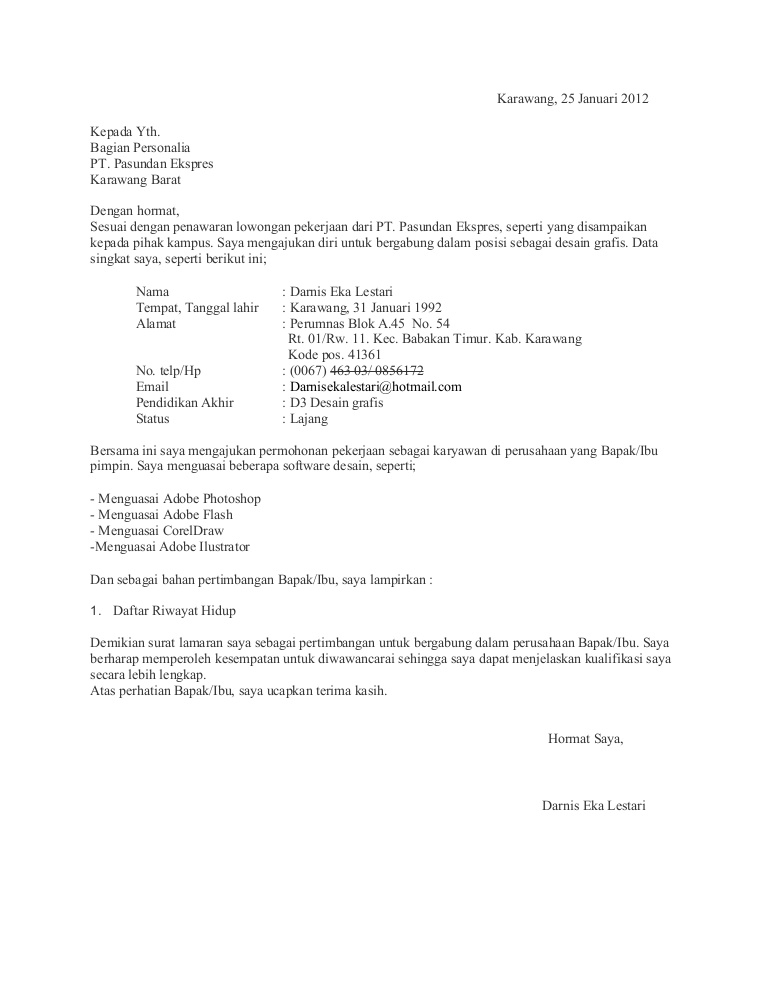 Contoh Lamaran Desain Grafis | Blog Garuda Cyber