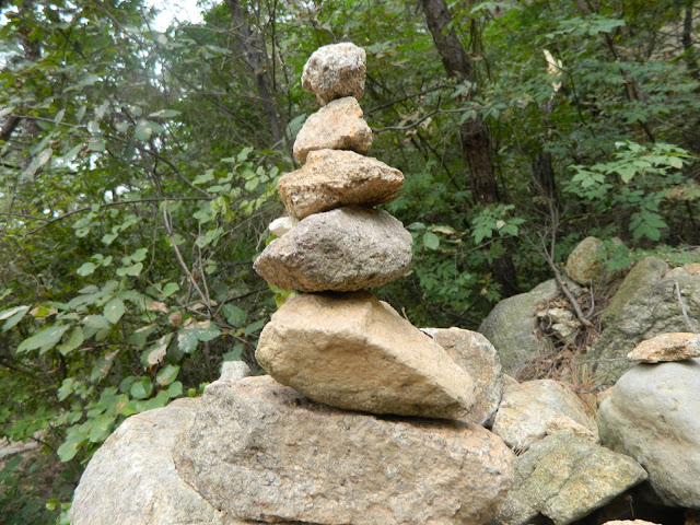 Stacking stones found in Mount Namsan in Korea