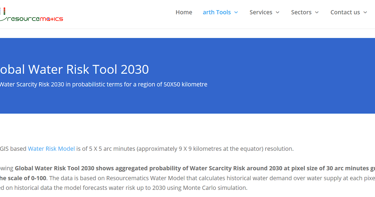 Wit and Wisdom of an Engineer Global Water Risk Tool 2030
