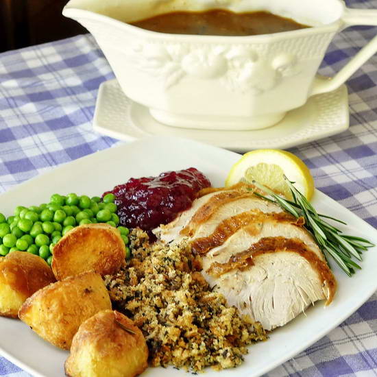 Lemon Rosemary Brined Roasted Turkey