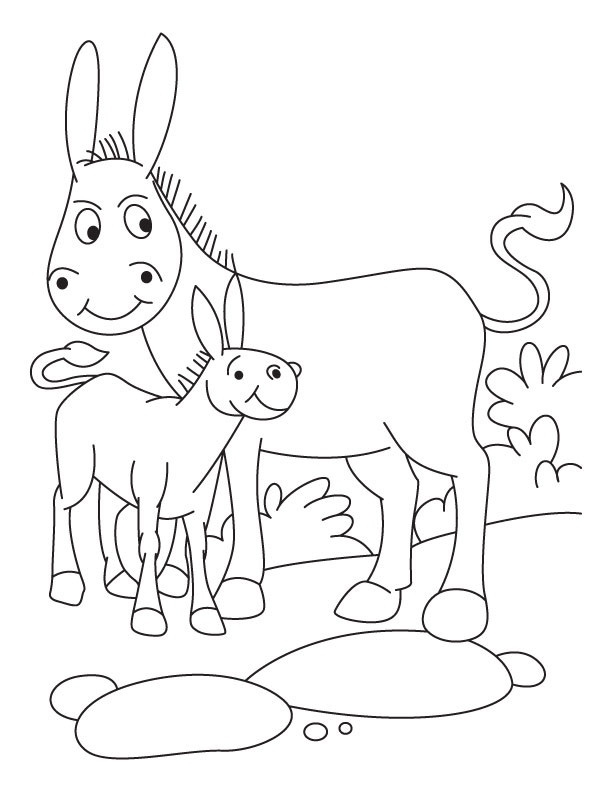 Coloring Pages For Animals Donkeys Coloring Sheet For Kids