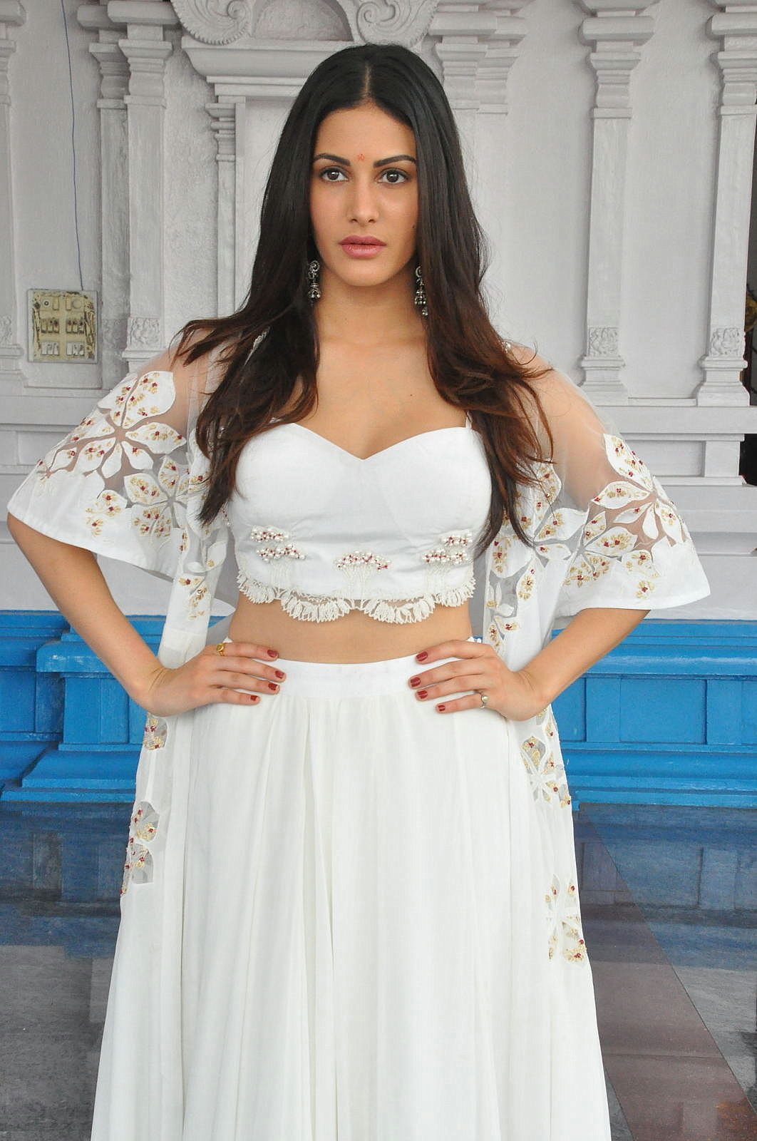 Amyra Dastur Looks Super Hot in a Revealing White Dress At Anandi Indira Production LLP Production no 1 Opening Event in Hyderabad