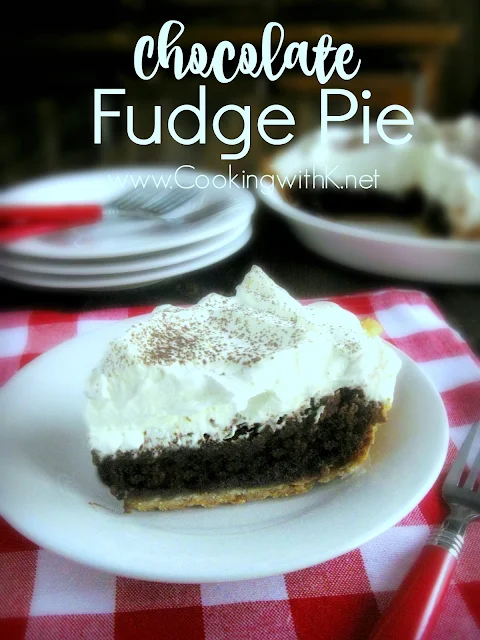 Southern Chocolate Fudge Pie, a southern classic for sure.  The pie is the richest, chocolaty, decadent pie you will ever eat.  Every bite is pure joy!