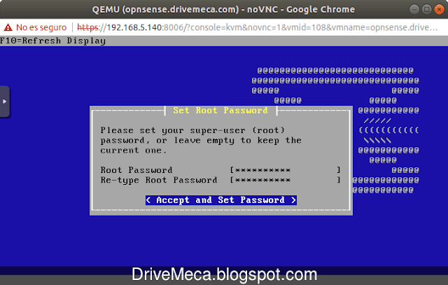 Escribimos una nueva contraseña para root Escribimos una nueva contraseña para root