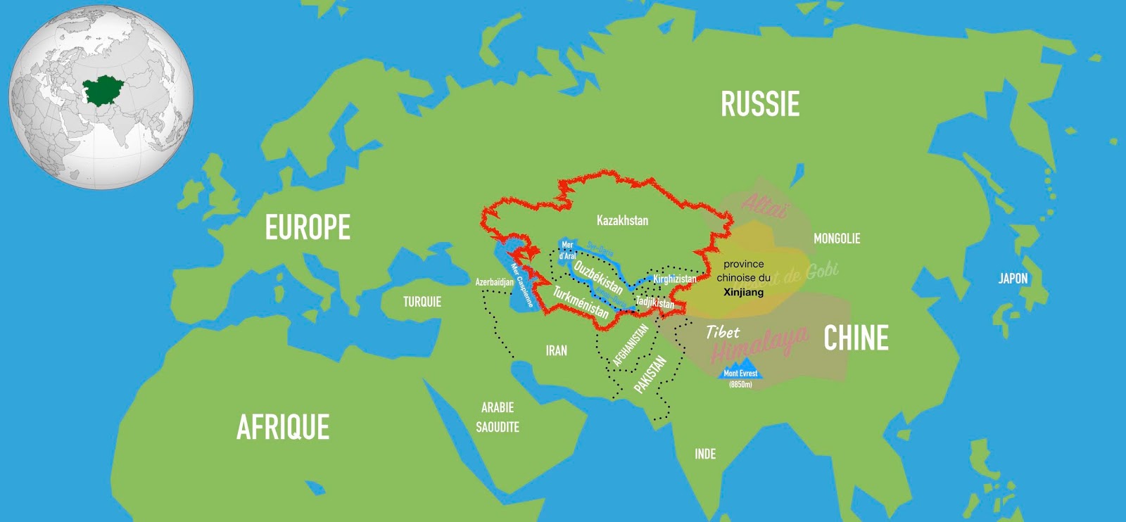 asie centrale carte géographique