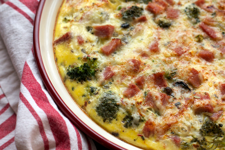 A Less Processed Life What's For Dinner Ham, Broccoli, and Cheddar Frittata