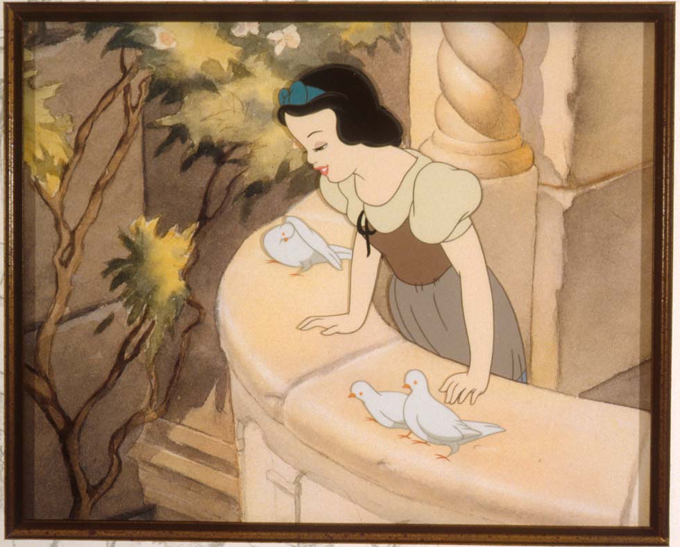 On the balcony with birds Snow White and the Seven Dwarfs 1937 animatedfilmreviews.filminspector.com