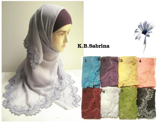 PRE-ORDER : TUDUNG SULAM BUNGA SABRINA- RM 55 each