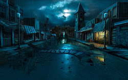 digital wallpapers arts desktop computer cool background dark painting artistic 3d anime wall screen town street 1080p rain