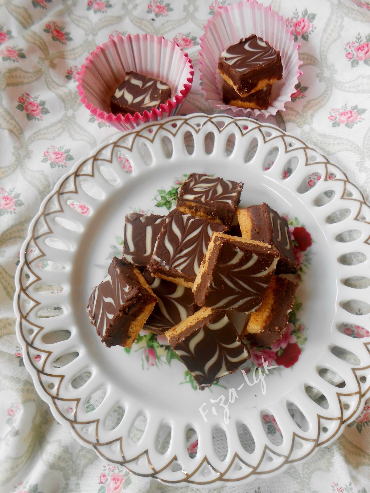 Biskut Marble Shortbread Fizas Cooking