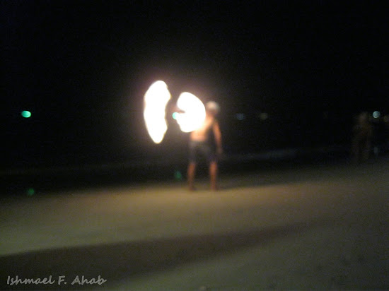 Fire Dancer Blurry in Koh Samet Island