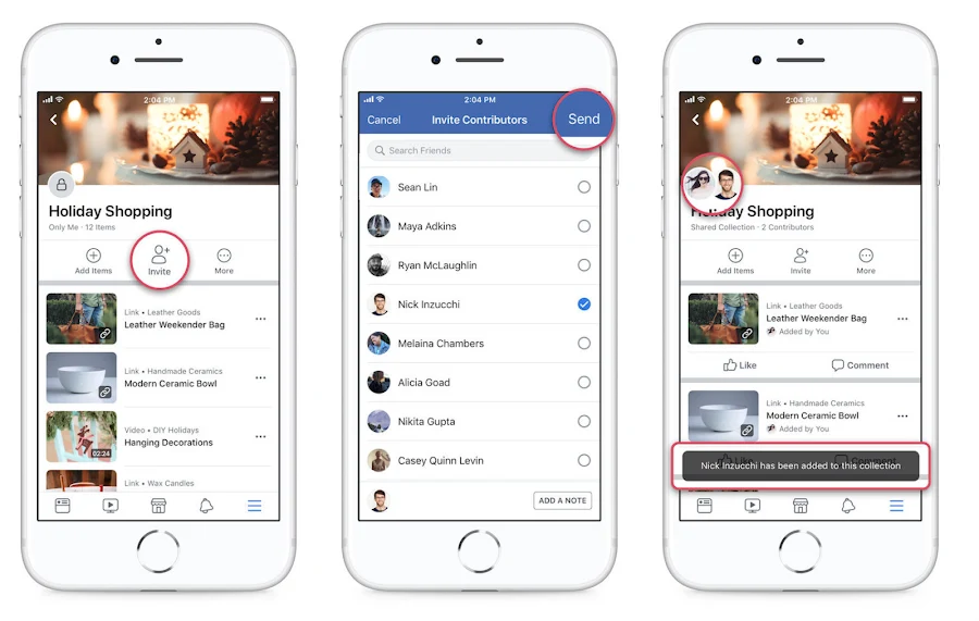 Facebook now lets you show off your gift list. You can now invite your friends to add to your saved bookmarks.