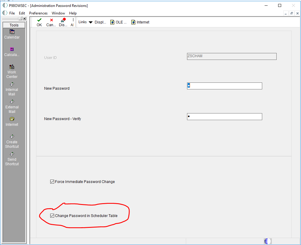 Shannon's JD Edwards CNC Blog JDE scheduler BULK password change with