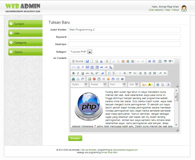 Cms open. Webadmin. cms vs framework php.