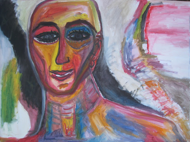 cara de hombre desconcertado monica borras emebezeta colores arte pintura dibujo