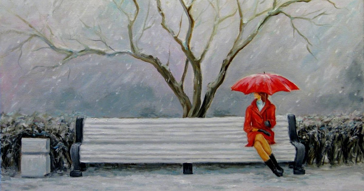 И наступит холодная ночь. Пейзаж со скамейкой. Лавочка живопись. Картина скамейка в парке. Дождь в живописи.