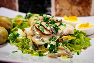 Haddock in a Mushroom Cream Sauce