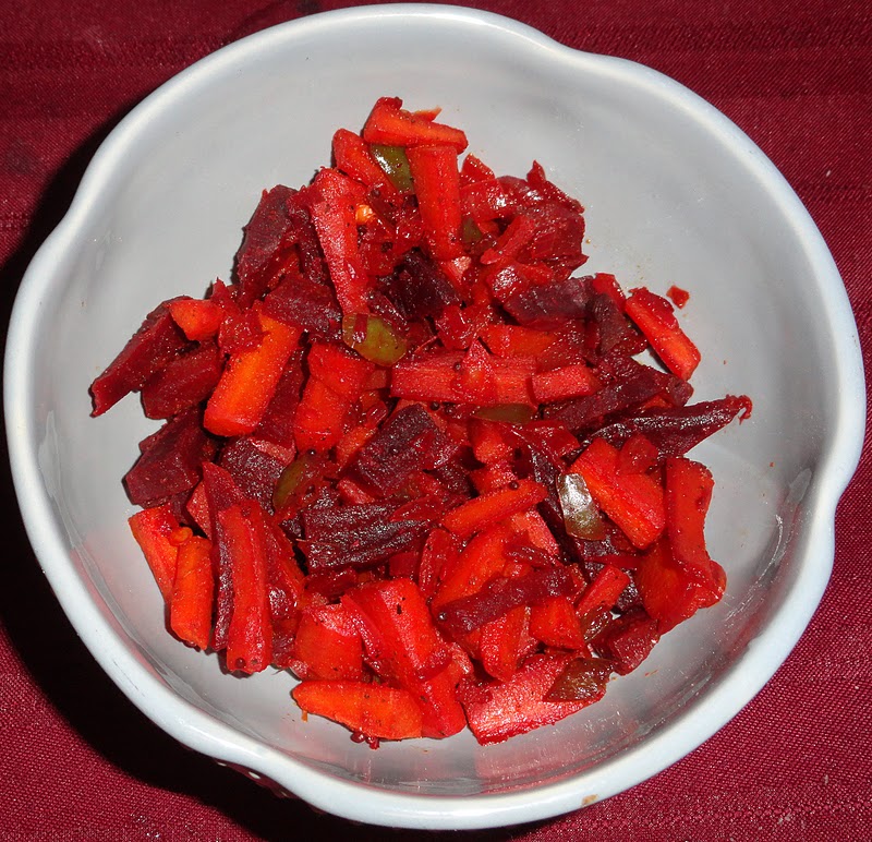 My Hobbies CarrotBeetroot Stir fry (mezhukkupuratti)