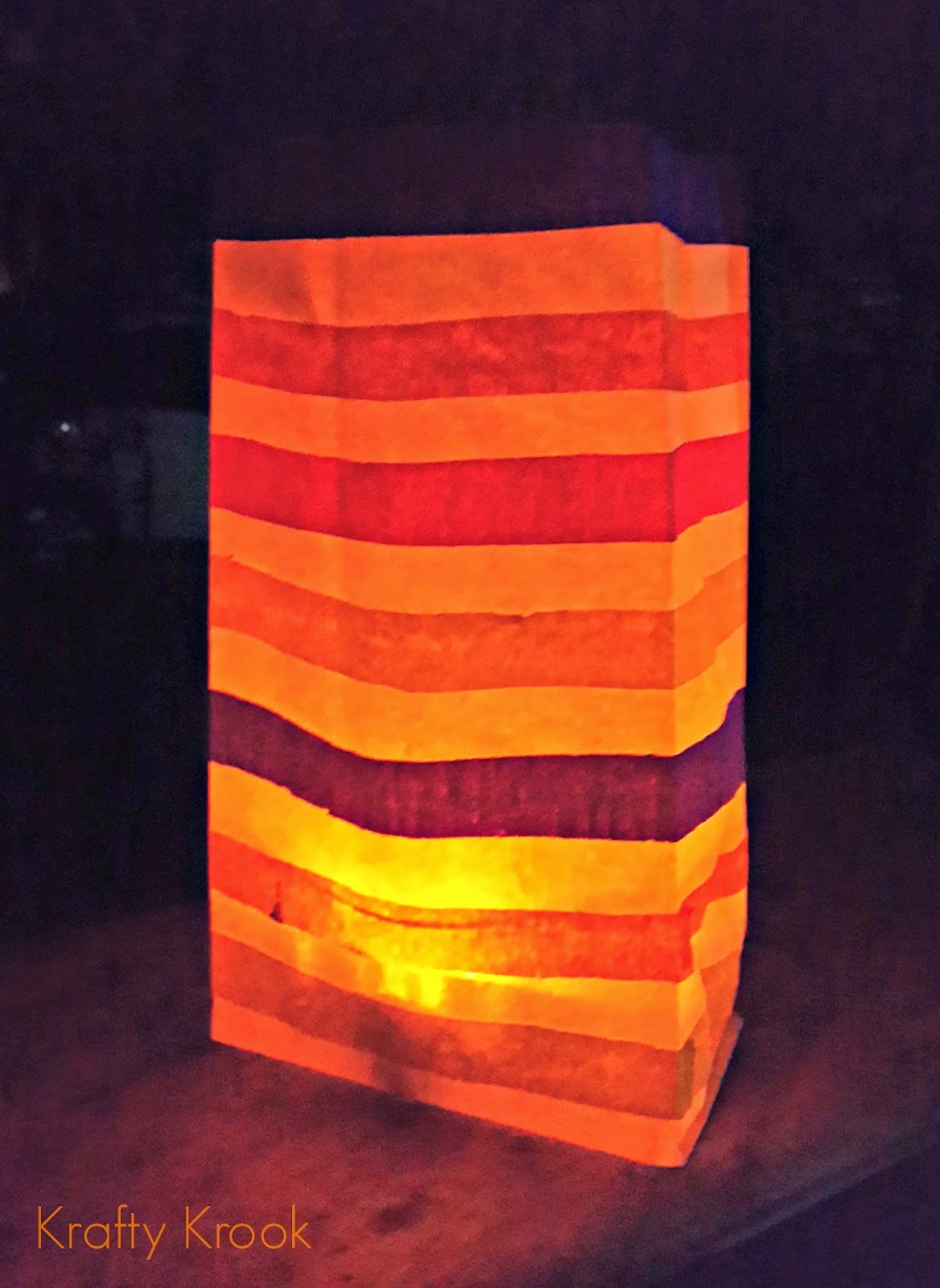 Krafty Krook DIY Recycle Paper Bags to Create Colourful Luminaries