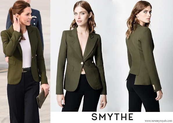 Kate's wearing her Smythe Duchess Blazer in Army green.