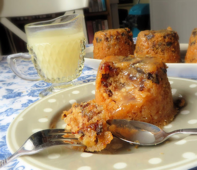 Prune & Walnut Puddings with a Lemon Sauce