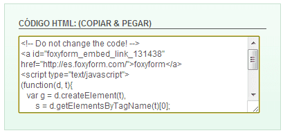 Foxyform - Código generado