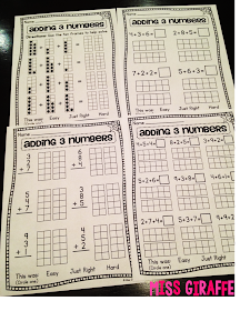 Miss Giraffe's Class: Adding 3 Numbers